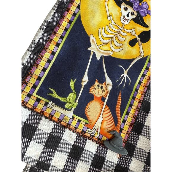 Wimpole Street‎ Creations Halloween Skeleton Witch Plaid Gingham Tea Dish Towel - Picture 4 of 7